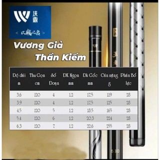 Combo Cần câu đài Woding Vương Giả Thần Kiếm 5h 28i Chuyên Rô Riếc Chép Giữ Cá Tốt