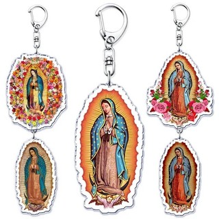 Móc khóa retro Công giáo Đức Mẹ Guadalupe Đức Maria Mexico cho phụ kiện túi xách, mặt dây chuyền, móc khóa, trang sứ