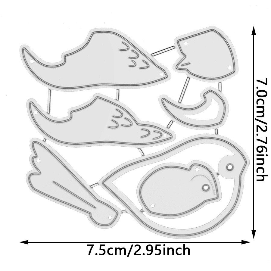 Bộ khuôn cắt Little Bird cho sổ lưu niệm, khuôn cắt kim loại thép carbon, khuôn dập nổi, stencil khắc, album DIY, sổ lưu niệm