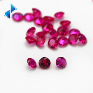 Kích thước 1.0mm ~ 10.0mm Cắt tròn 5 # Đá Corundum tổng hợp màu để trang sức