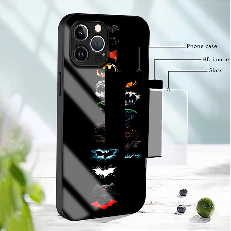 Ốp Điện Thoại Thủy Tinh batman 10 Cho IPhone 16 15 14 13 12 11 Pro XR XS Max Plus Mini X XR 8 7 6s SE2 / 3