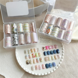 XEIJAYI Bộ giấy chuyển nghệ thuật 10PCS/1 hộp, giấy decal bầu trời sao, trang trí móng tay, dụng cụ cho tiệm