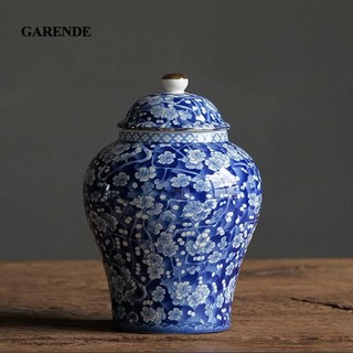 Garende Phong Cách Trung Hoa Gốm Gừng Bình Hoa Khô Đẹp Bằng Kính Châu Á Trang Trí Trung Quốc Xanh Trắng Bình Trung Tâm Đền Bình