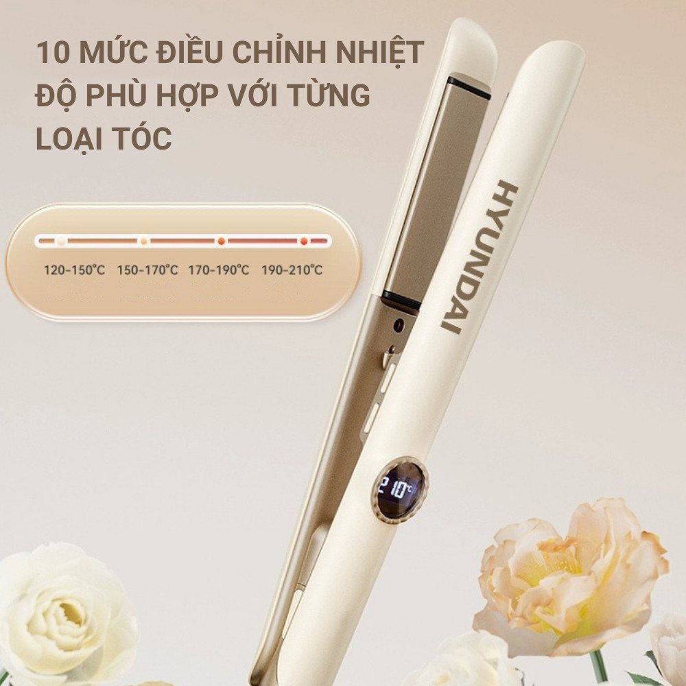 Máy duỗi tóc ion âm Hyundai, làm nóng nhanh, tạo kiểu dễ dàng giúp bảo vệ không gây hư tổn cho tóc
