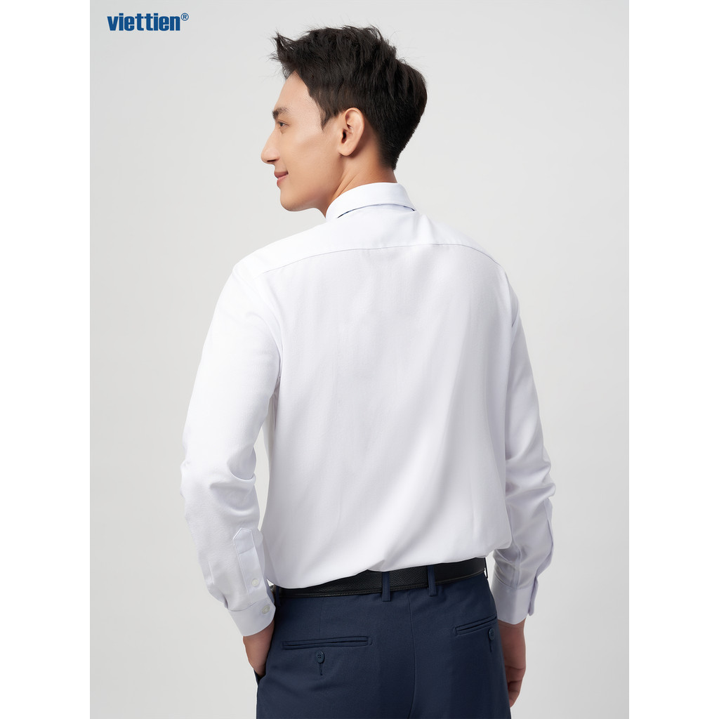 Áo sơ mi tay dài vạt tròn VIETTIEN vải Hoa hồng form REGULAR VT00000234