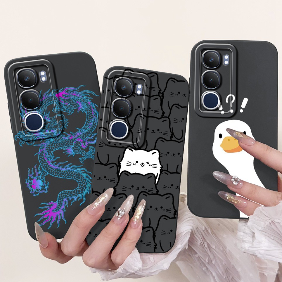 Silicon Mềm Cho Vivo Y19s V2419 Ốp lưng VivoY19s Y 19s 2024 Ốp Lưng Thời Trang Phi Hành Gia Rồng Động Vật Họa Tiết Vỏ