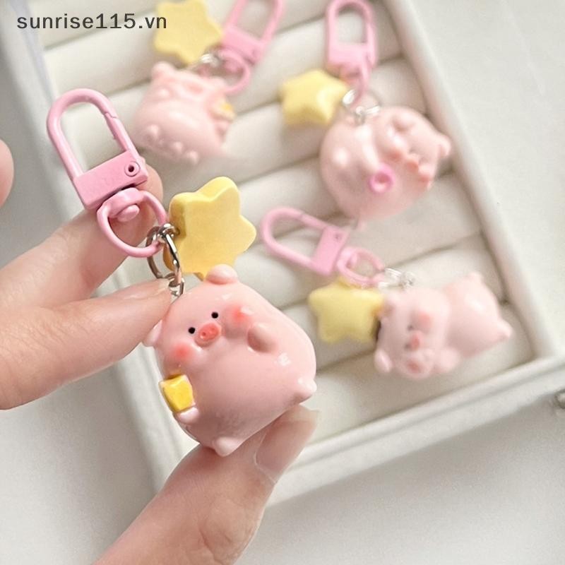 Ssvn Ba Chiều Lợn Hồng Móc Khóa Mặt Dây Chuyền Động Vật Dễ Thương Khóa Ngôi Sao Móc Khóa Móc Khóa Hình Chú Heo Nhỏ Dễ Thương Vòng Chìa Khóa Trẻ Em Quà Tặng.