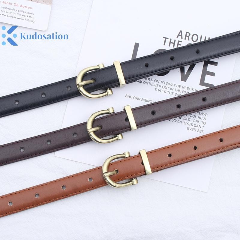 Kudosation Thời Trang Hàn Quốc Cổ Retro Đơn Giản Nữ Thanh Thiếu Niên Mỏng Phong Cách Thắt Lưng Quần Jean Nữ Đa Năng Có Thể Điều Chỉnh Thắt Lưng