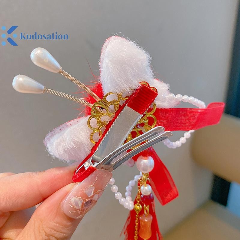 Kudosation Phong Cách Trung Hoa Trẻ Em Năm Mới Kẹp Tóc Sườn Xám Hanfu Phụ Kiện Tóc Cosplay Tóc