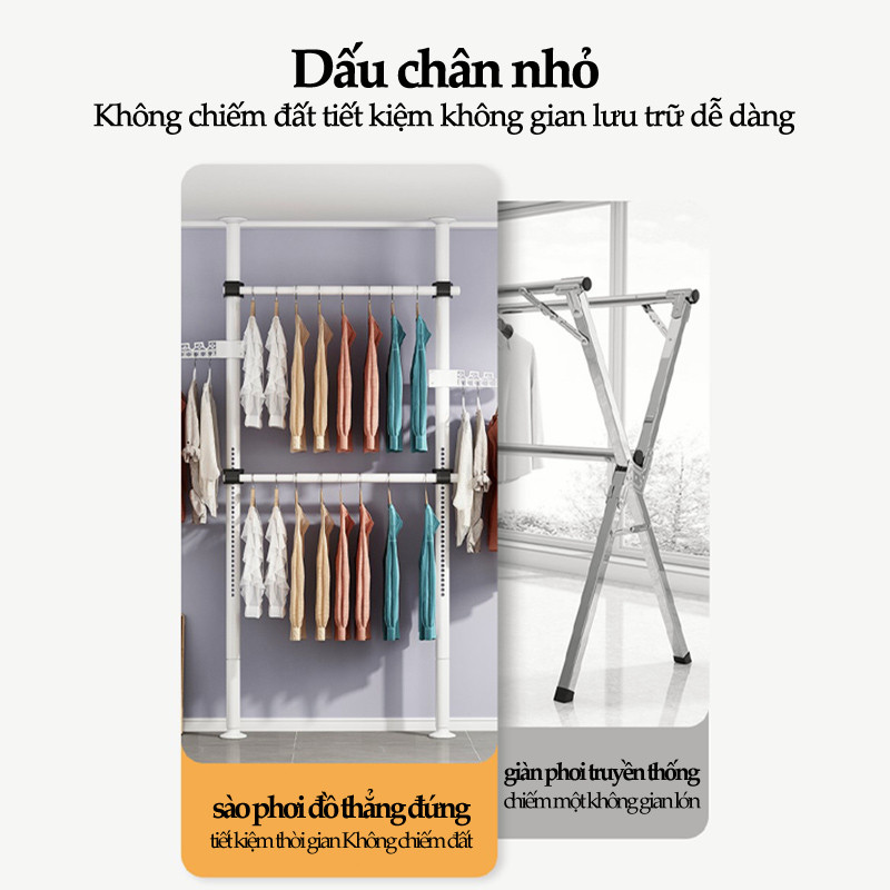 𝐎𝐥𝐢𝐟𝐞 Thanh Treo Không Cần Khoan Giá Treo Quần Áo Dung Tích Lớn Giá Treo Quần Áo Cài Đặt Dễ