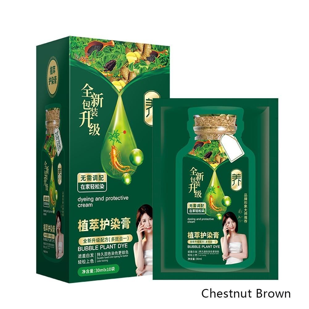 10 Túi Thuốc Nhuộm Tóc Chiết Xuất Thực Vật 30ml Bao Trắng Thuốc Nhuộm Mới Tóc Không Dính Thuốc Nhuộm Da Đầu O9