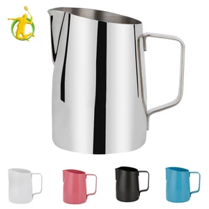 Bình sữa cà phê không gỉ Kéo xi lanh hoa 450ml Sliver Sliver