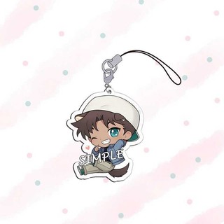 Móc dây treo điện thoại DETECTIVE CONAN ver TAI THÚ in hình Thám tử lừng danh chibi mica acrylic móc khóa anime sưu tầm