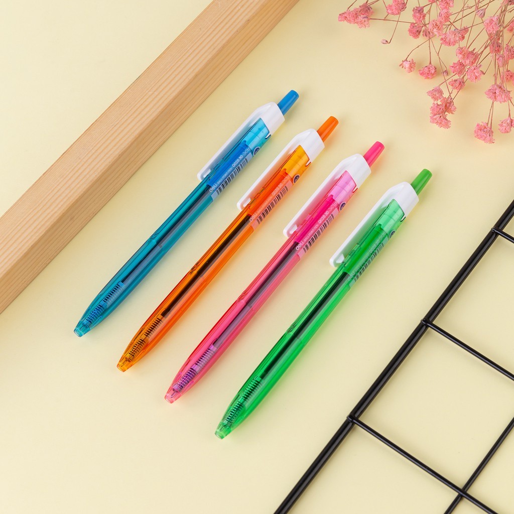 [ 5 CÂY ] Bút bi dầu Deli - 0.7mm đầu bấm - EQ02836