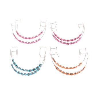 FASHIONEXPRESS 1 Cặp Trang Trí Răng Tạm Thời, Trang Trí Nha Khoa Dây Buộc Chỉnh Nha Nhiều Màu Sắc, Niềng Răng Chân Đế Giả Có Dây Kim Loại Giá Đỡ Răng
