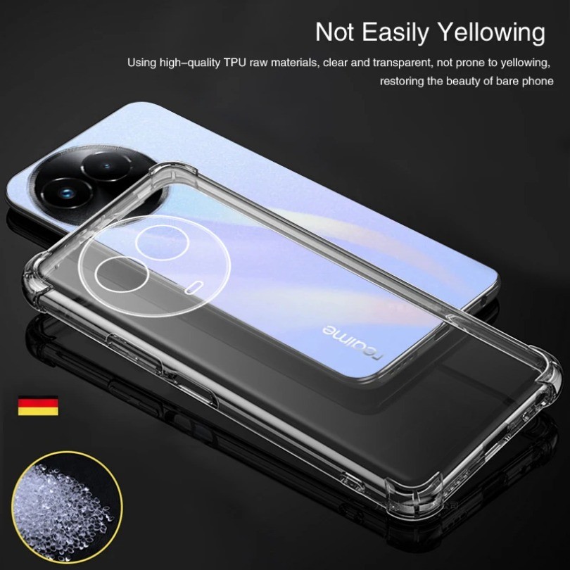 Ốp Điện Thoại Silicon Mềm Đơn Giản Cho Realme V50 V50S Túi Khí Trong Suốt Bảo Vệ Ống Kính Chất Lượng Cao Ban Đầu Ốp Lưng Carcasas