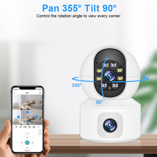 Smar 6MP Wifi Camera với màn hình kép hai chiều âm thanh bé màn hình trong nhà PTZ IP Camera CCTV
