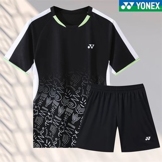 Áo sơ mi cầu lông YONEX mới dành cho nam và nữ, tay ngắn thấm mồ hôi và hấp thụ độ ẩm, chạy bộ ngoài trời là hàng đầu thể thao