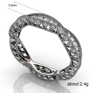 S925 Bạc Zircon Rỗng Nhẫn Trang Sức Thời Trang Đơn Giản Quà Tặng Nữ 5