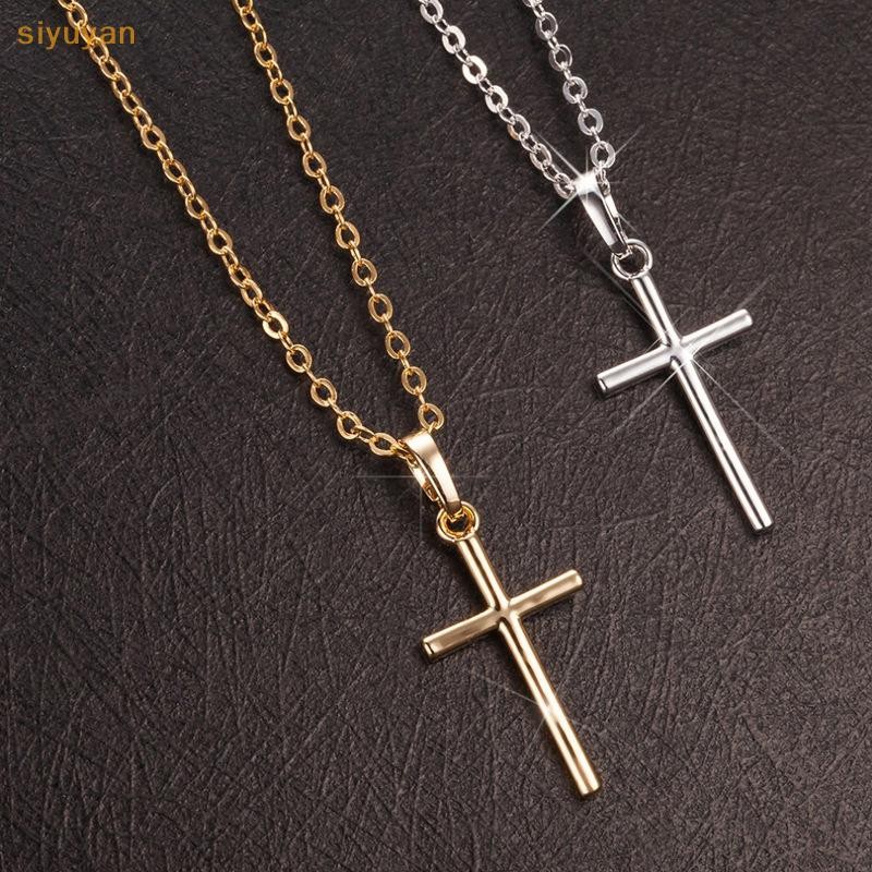 Siyuyan Đơn Giản Thời Trang Chữ Thập Mặt Dây Chuyền Xương Đòn Dây Chuyền Pha Lê Chúa Giêsu Chữ Thập Tòn Ten Vòng Cổ Punk Hip Hop Trang Sức Cho Nam Nữ Quà Tặng VN