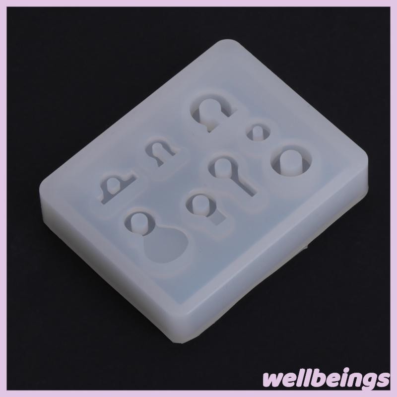Wellb Pha Lê Nhựa Dính Khuôn Bông Tai Mặt Dây Đúc Khuôn Silicon DIY Trang Sức Dụng Cụ Làm Chất Lượng