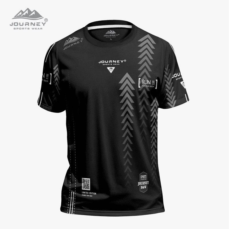 2025 Hàng sẵn sàng Áo sơ mi hành trình mới Áo jersey nam Áo thể thao nữ cho chạy bộ, tập luyện, vải microsport. Dòng sản phẩm đen in họa tiết nhẹ, thoáng khí