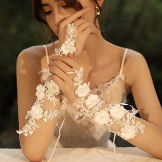 1 cặp hoa ren ren ren ren buộc tay dài găng tay rỗng