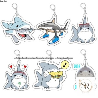Các cá mập Keychain Acrylic dễ thương Jeff túi Mặt Dây chuyền móc chìa khóa vòng Keyring phụ kiện trang sức cho