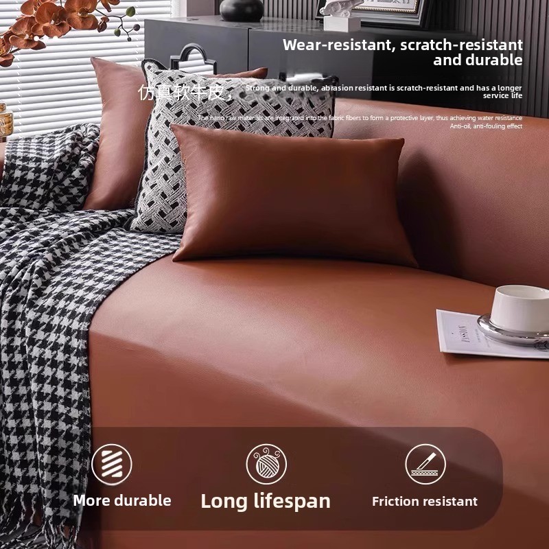 Vải bọc ghế sofa PU đa năng, khăn phủ toàn bộ, chống bụi, kèm đệm