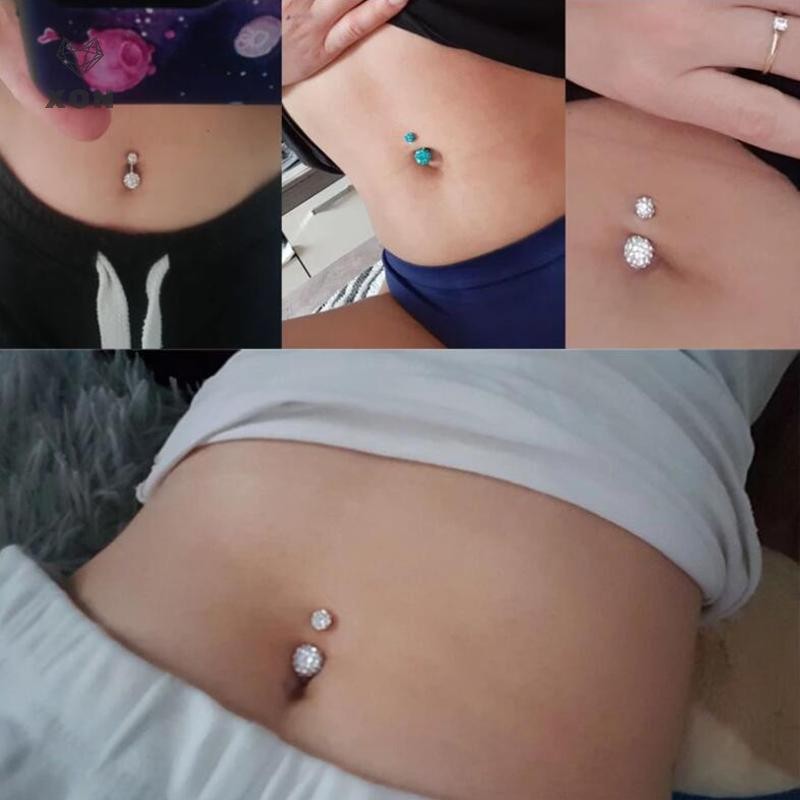 XON Set 5 Khuyên Rốn Đính Đá Lấp Lánh Thời Trang Cho Nữ