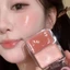 AFTEROF Makeup Rouge, Kem má hồng chống thấm nước, Kem dưỡng ẩm lâu trôi tự nhiên 2 màu Phấn má hồng có độ bóng cao Trang điểm mặt mỹ phẩm