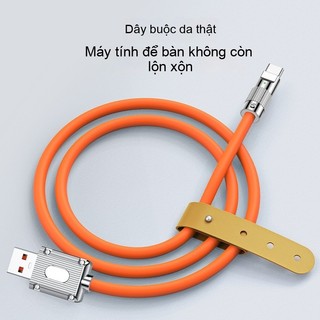 Dây Cáp Sạc Nhanh 120W 6A Bằng Hợp Kim Kẽm Và Silicon Cho iphone, type-C, có 2 Loại USB Và Type C