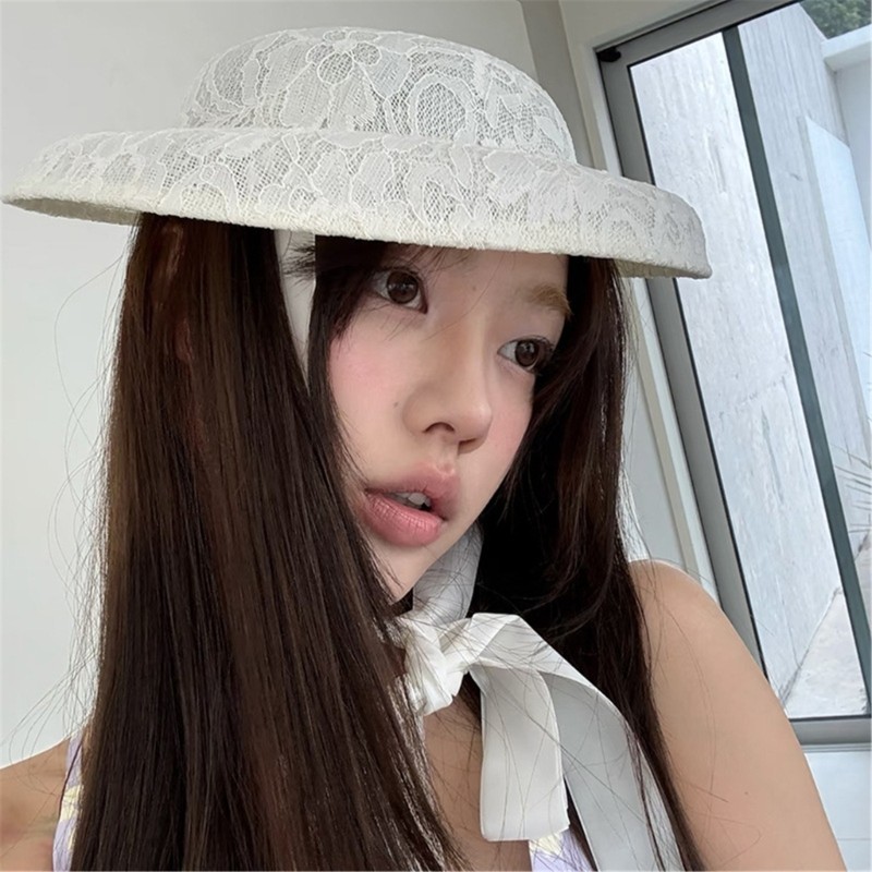 Mũ ren thời trang KIKIN Mũ ruy băng có thể điều chỉnh cho các bữa tiệc trà và sự kiện lễ hội