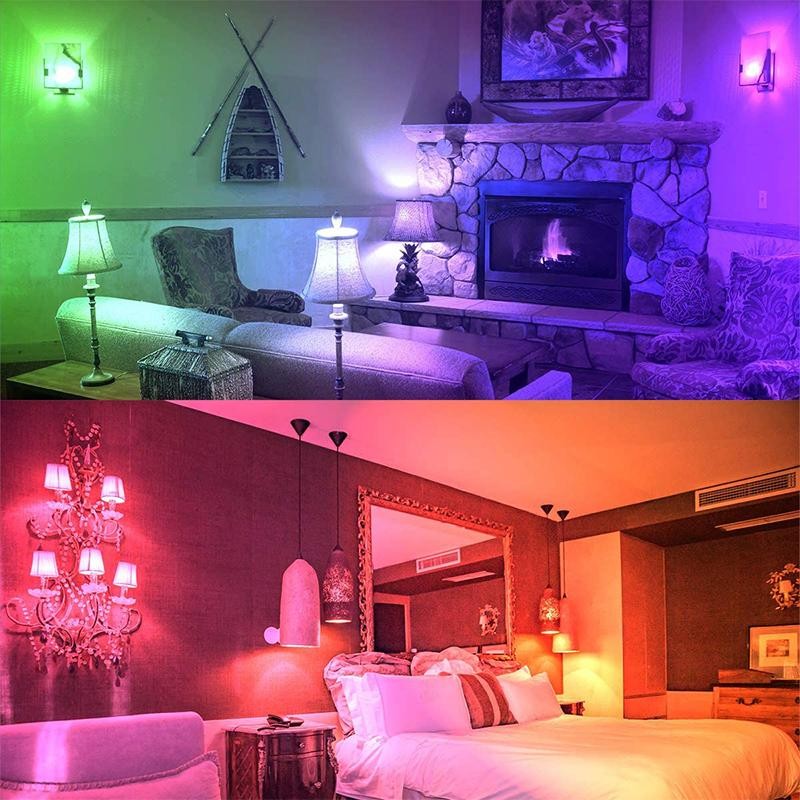 đèn LED RGB 9W 10W Đèn điều khiển thông minh có thể điều chỉnh độ sáng 220V Đèn đổi màu RGB Bóng đèn ma thuật | BigBuy360 - bigbuy360.vn