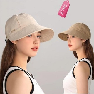 Mũ chống nắng nữ Mũ chống nắng Mũ UV có thể gập lại Mũ có thể điều chỉnh Chống nắng Người cá Mũ xô Mũ xô Mũ vành rộng có mặt nạ móc Thích hợp cho đuôi ngựa