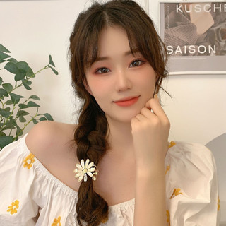 ☀Kẹp tóc hoa cúc cho phụ nữ, kẹp cá mập kích thước trung bình mới, phụ kiện tóc, kẹp tóc, phong cách