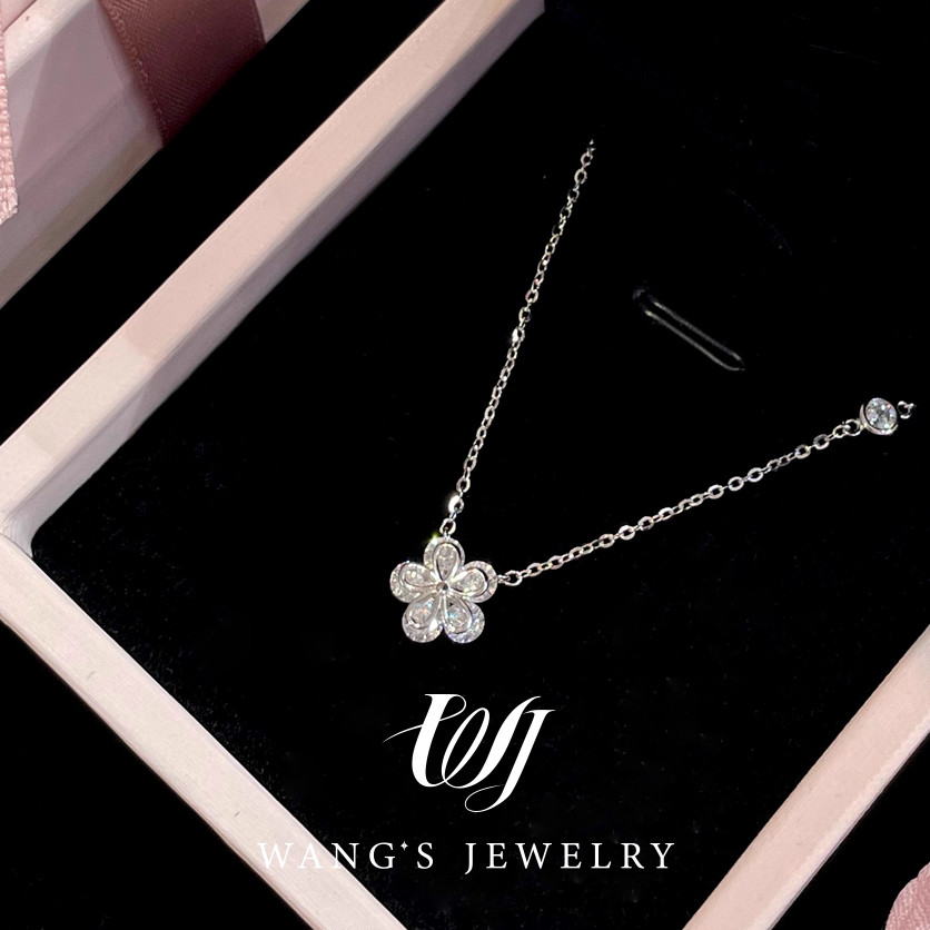 Vòng cổ hoa WJ 2025 vụ nổ mới nhẹ sang trọng niche vòng cổ tại công chúa lớn bé gái dây chuyền xương đòn phụ kiện gió lạnh