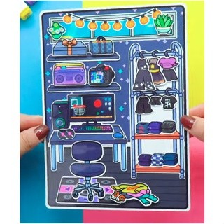 Búp bê giấy Avatar Black & Pink Quiet Book  candy house paper đồ choi thủ công bóc dán diy