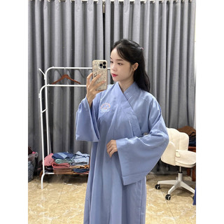 tràng quay vải silk dày dặn, tràng không xẻ tà