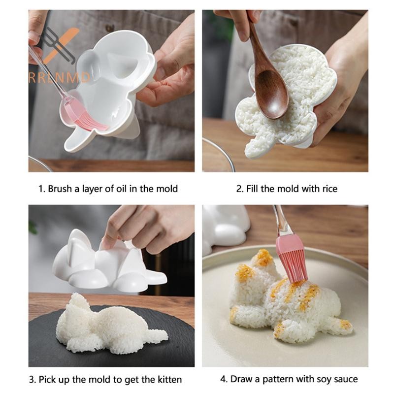 RRLNMD 1 / 2 Cái Dụng Cụ Sushi Dễ Thương Khuôn Onigiri Hình Động Vật Sushi Trẻ Em Cơm Nghiền Khoai Tây Bí Ngô Mash Dụng Cụ Nướng Bánh Tiện Ích Nhà Bếp MỚI