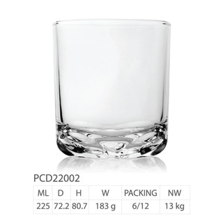 Bộ 6 Ly Thủy Tinh Bầu Lùn Góc Uống Trà Đá 225ml –  PCD22002 Cẩm Đạt - Phương Trang