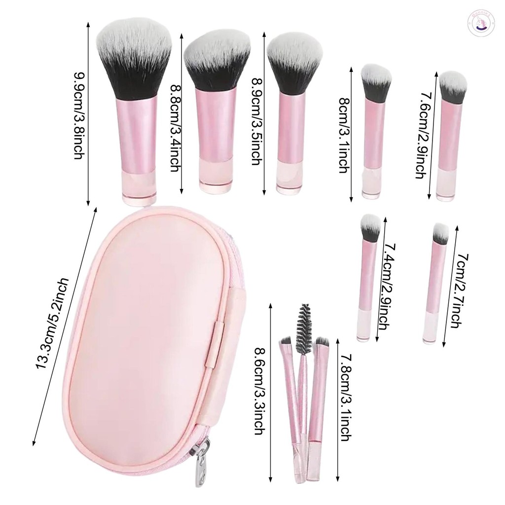 10 chiếc Bộ cọ trang điểm làm đẹp Bộ cọ trộn sợi mềm Dụng cụ trang điểm
