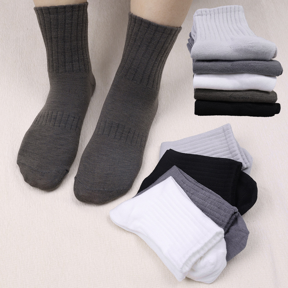 1 / 3 Đôi Tất Cotton Nam Nữ Thu Đông - Vớ Thể Thao Ống Giữa Màu Trơn - Thời Trang Đơn Giản, Mềm Mại Thoải Mái - Hút Mồ Hôi, Chống Mùi, Thoáng Khí Bắp Chân Ngắn