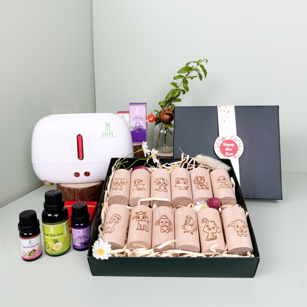 Đế gỗ khuếch tán tinh dầu khắc hình 12 con giáp DMT –  Hương thơm tự nhiên, đế gỗ tự khuếch tán