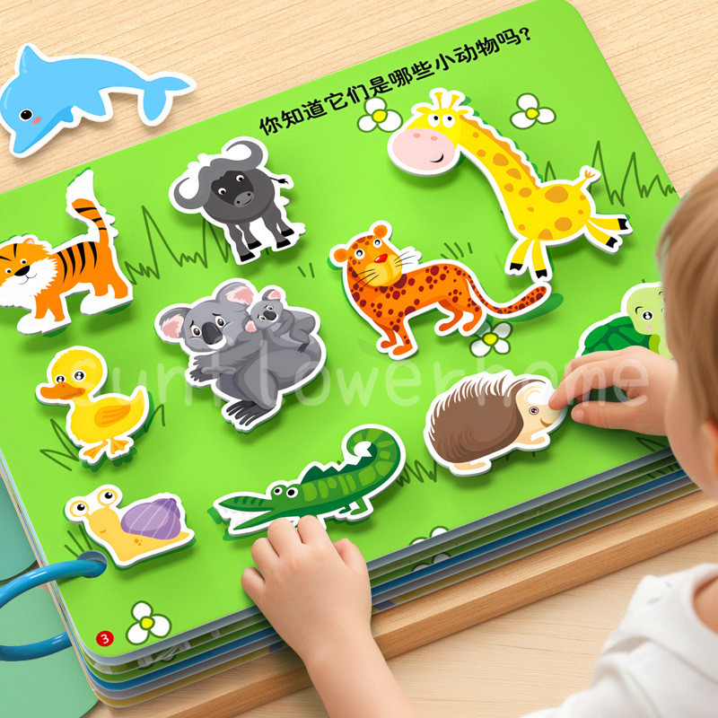 Sách Vải Xé Dán Thông Minh Cho Bé - An Toàn, Chống Ồn + 12 Trang Tương Tác