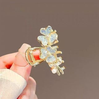 Mauropoli [Sẵn Sàng] Kẹp Tóc Vàng Hoa Pha Lê Cao Cấp Đầu Lưng Nữ Kẹp Nhỏ Kẹp Tóc Đuôi Ngựa Kẹp Tóc Mũ Đội Đầu