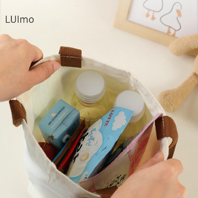 Luimo Họa Tiết Hoạt Hình In Hình Túi Xách Vải Nhân Viên Văn Phòng Túi Tote Ăn Trưa SBS Túi Bảo Quản