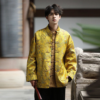 Phong Cách Trung Quốc Mới Retro Jacquard Nút Top Thu Cổ Đứng Tang Phù Hợp Với Áo Khoác Cải Tiến Hanfu Phong Cách Trung Hoa Mới Quần Áo Nam Phong Cách Trung Hoa Retro Jacquard Nút Top Mùa Thu Cổ Đứng Tang Phù Hợp Với Áo Khoác Cải Tiến Hanfu