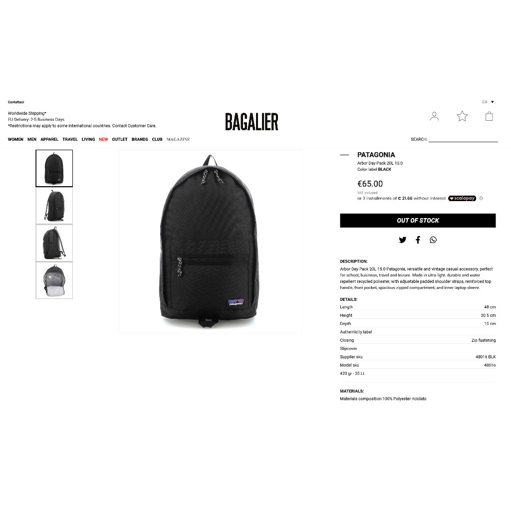 Ba lô Patagonia Arbor Day Pack 20L_chống nước_dã ngoại