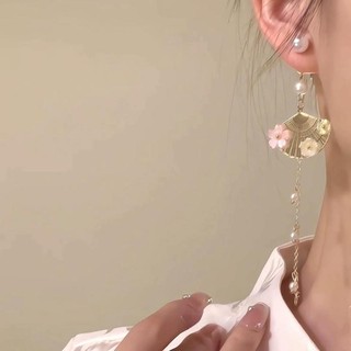 Mới Phong Cách Trung Hoa Phong Cách Trung Hoa Bông Tai Quạt Hình Retro Tua Rua Bông Tai Thanh Lịch